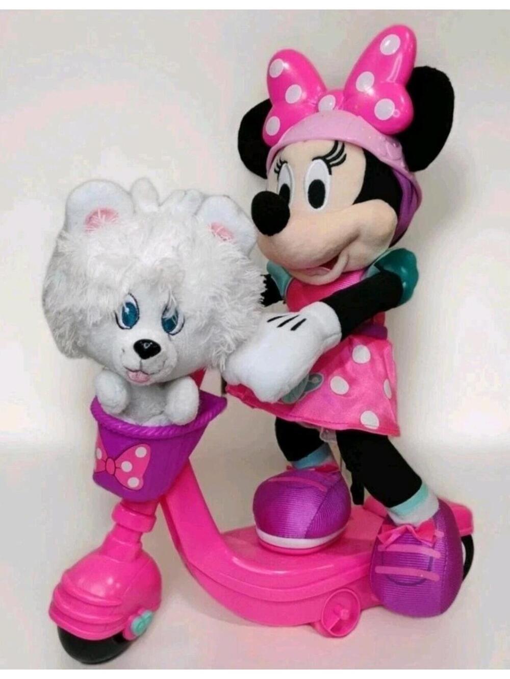 Disney Junior Sing & Spin Pink Scooter Minnie And Snowpuff Animated Toy *TESTED